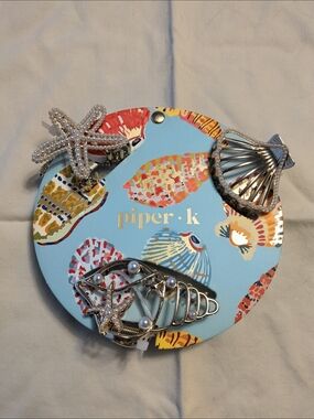 Piper K Pearl Starfish Seashell Hair Clip - Gold Tone Set Of 3